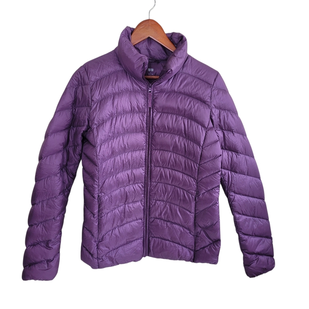 Uniqulo 100% Down Puffer Jacket Purple Womens Small